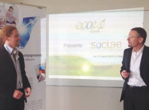 Le 17 avril dernier, David-Alexandre Lobry, consultant RSE et Philippe Lerouvillois, gérant d’Ecota Conseil ont présenté Sociae, une nouvelle application web qui accompagne les entreprises dans l’amélioration de leurs démarches RSE.