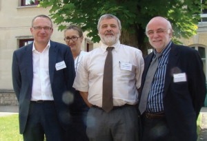 Le 13 juin dernier, Anne-Frédérique Sims-Lagadec, directrice de la Carsat Lorraine et Hubert Attenont (à gauche) ont convié les partenaires sociaux, Jean-François Naton, de la CGT et Jean- Pierre Castello du Medef à un séminaire de réflexion sur la prévention des risques au travail.