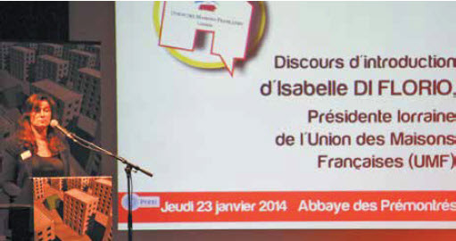 Isabelle Di Florio, présidente de l’UMF de Lorraine, interpelle les politiques et les professionnels sur l’avenir de la maison individuelle à l’occasion d’une rencontre le 23 janvier dernier à l’Abbaye des Prémontrés.