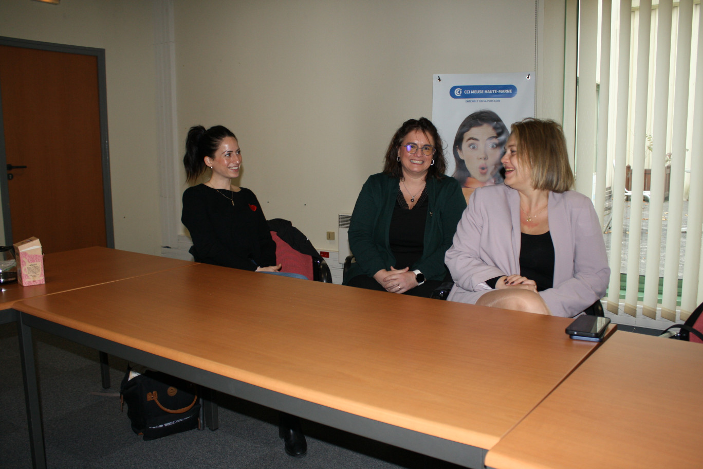 © A.M. Mélissa Bettenfeld, Isabelle Allheily-Tatot et Emeline Hilaire se sont retrouvées à Bar-le-Duc le 25 novembre pour échanger dans le cadre du réseau Femmes de Tête.