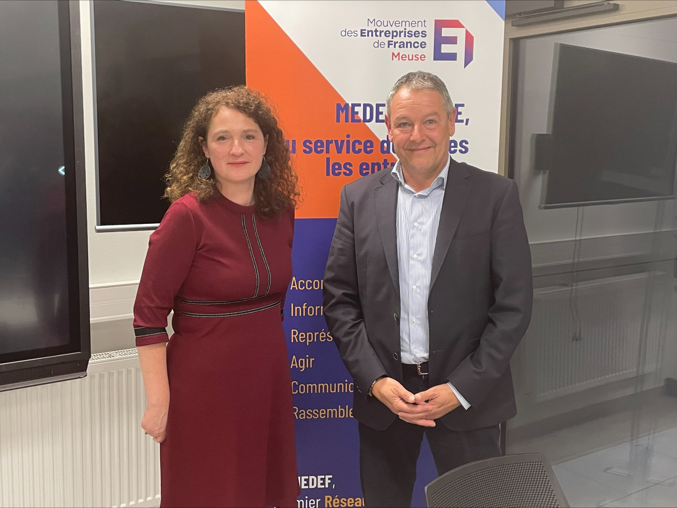 © Medef Meuse- Émilie Dulac, secrétaire générale et Thierry Jung, président du Medef Meuse.