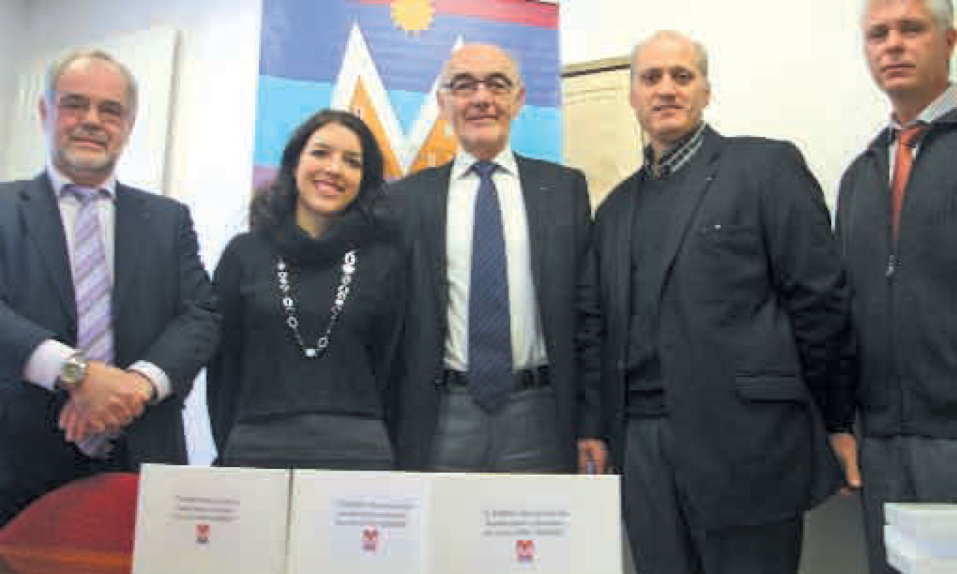 Pascal Quéru, président de Decid’M, Coralie Vincent chef de projet, Jacques JeanJean, président de l’AEIM, Denis Renaud, vice-président de Decid’M et Alexandre Horrach, directeur général de l’AEIM, en appellent à la solidarité des entreprises meurthe-et-mosellanes.