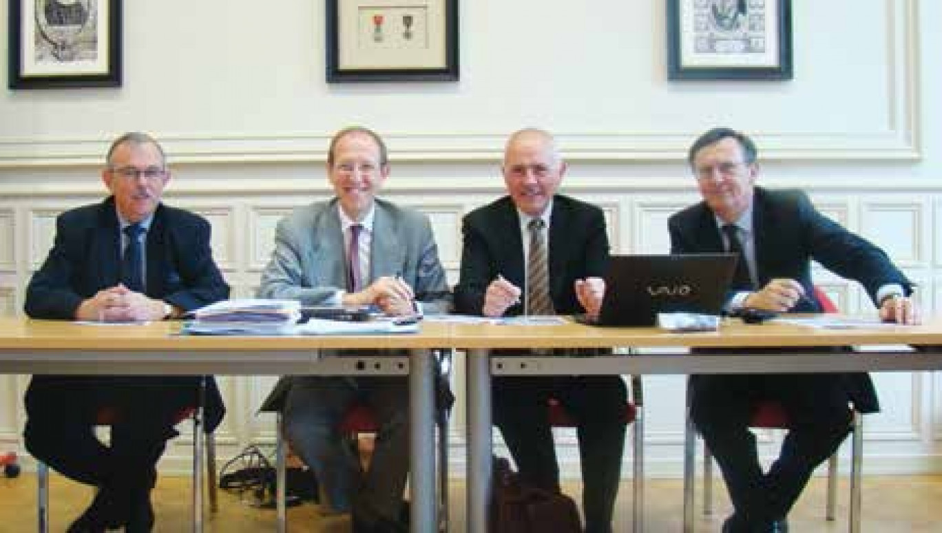 Dominique Huriet, François Person, Bruno Zillig et Eric Germain, en pleine préparation de la 2ème édition du salon littéraire juridique «Place au Droit» qui aura lieu les 26 et 27 septembre 2013.