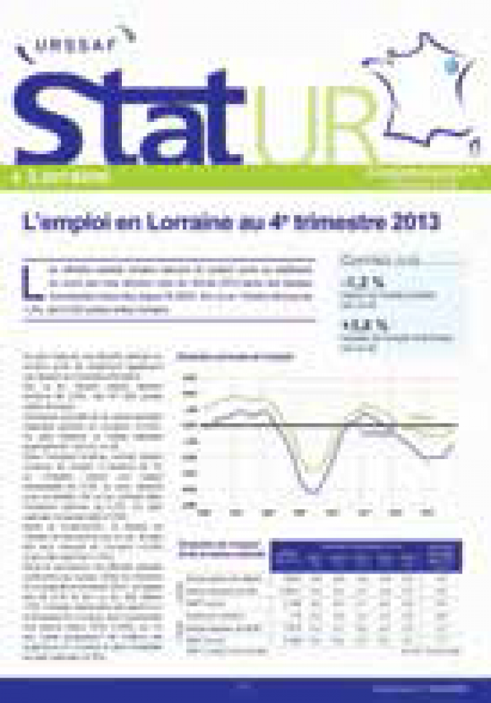 «Stat’UR Lorraine», le nouveau look de la publication trimestrielle de l’Urssaf, anciennement «Aperçu Lorraine».