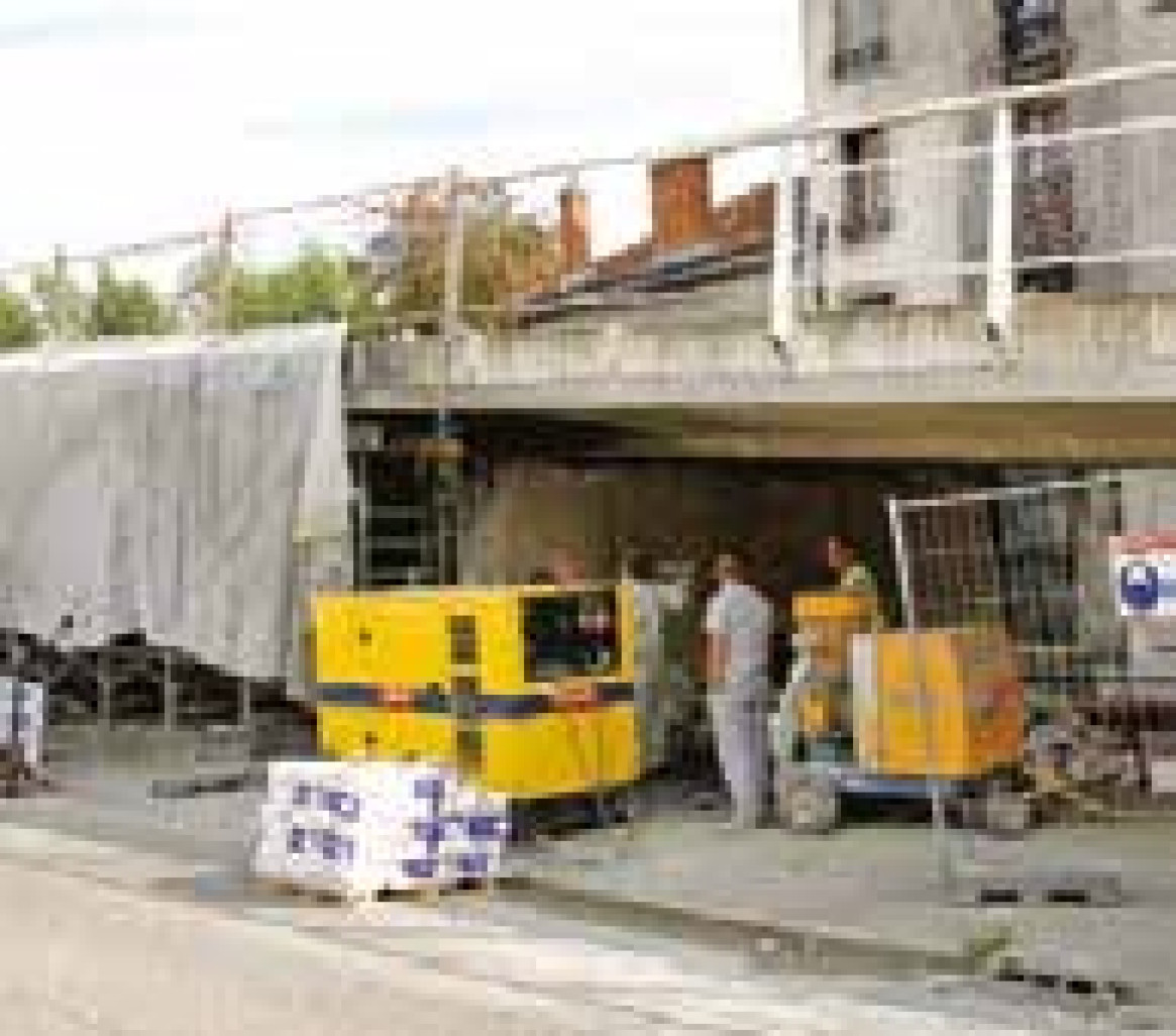 Une «guniteuse» de chez Mato’s est intervenue sur le chantier du pont Vayringe à Nancy. 