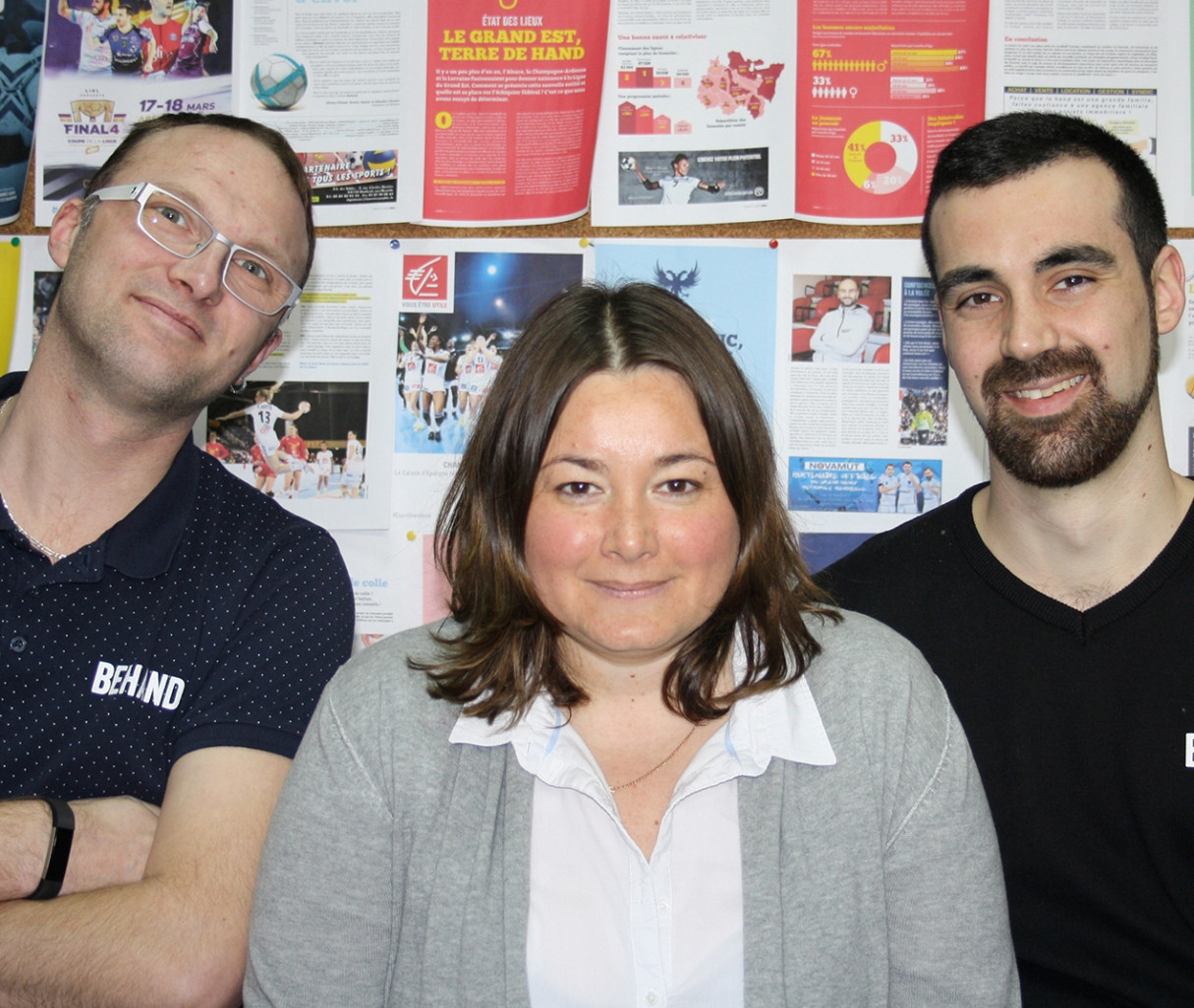 Romain Dupays, Héloïse Ettinger et Sébastien Chevant, le trio fondateur de BeHand.